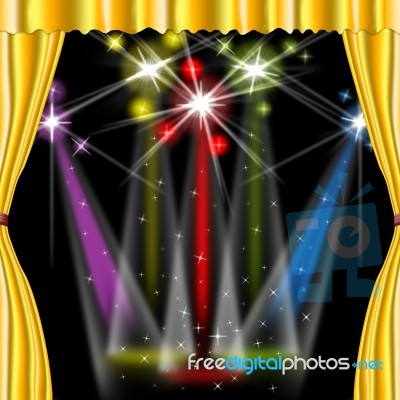 Spotlight Color Shows Stage Lights And Beam Stock Image