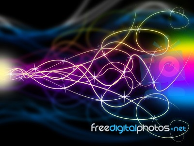 Squiggles Background Means Swirly Lines At Night
 Stock Image