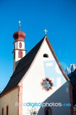 St. Antonio Chapel In Ortisei Stock Photo