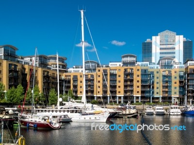 St Katherine's Dock In London Stock Photo