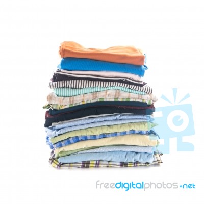 Stack Of Folded Clothes Stock Photo