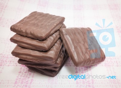 Stack Of Milk Chocolate Pieces Stock Photo