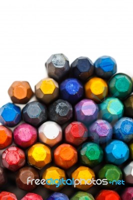 Stack Of Oil Pastels Stock Photo