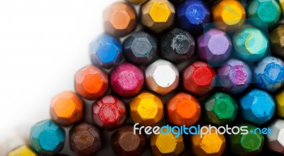 Stack Of Oil Pastels Stock Photo