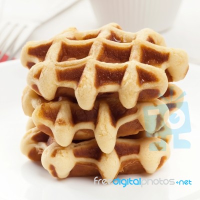 Stack Of Waffles Stock Photo