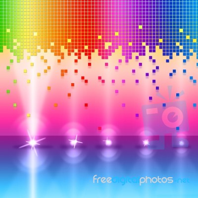 Stage Spotlight Indicates Live Event And Broadway Stock Image