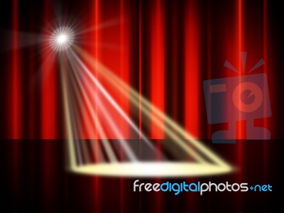 Stage Spotlight Means Live Event And Broadway Stock Image