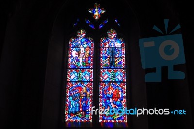 Stained Glass Window From National Cathedral Stock Photo