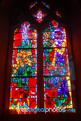 Stained Glass Window From National Cathedral Stock Photo