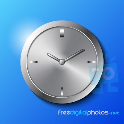 Stainless Steel Wall Clock Stock Image