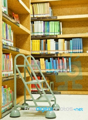 Stair In Library Stock Photo
