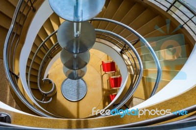 Staircase In The De La Warr Pavilion Bexhill On Sea Stock Photo
