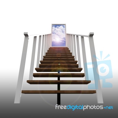 Staircase Leading Up To Sky Stock Image