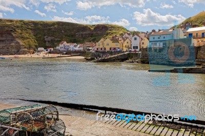 Staithes, North Yorkshire/uk - August 21 : View Of Staithes Harb… Stock Photo