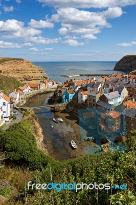 Staithes, North Yorkshire/uk - August 21 : View Of Staithes Harb… Stock Photo