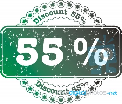 Stamp Discount Fifty Five Percent Stock Image