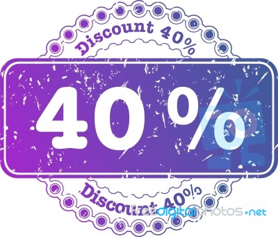 Stamp Discount Forty Percent Stock Image