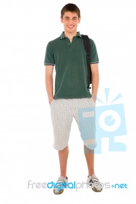 Standing Teenage Student Stock Photo