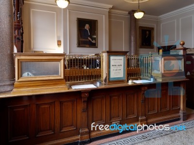 Stanley, County Durham/uk - January 20 : Old Bank Counter At The… Stock Photo
