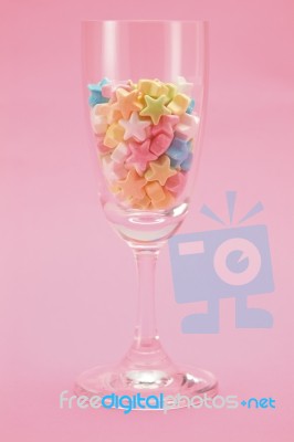 Star Candy In Glass Stock Photo