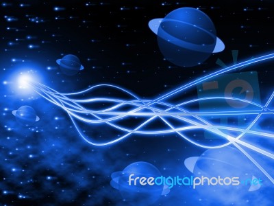 Star Neon Means Cosmic Space And Bright Stock Image