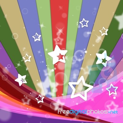 Stars Color Represents Multicolored Ray And Starry Stock Image