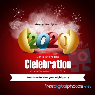 Starting New Year Celebration In Realistic Illustration Stock Image