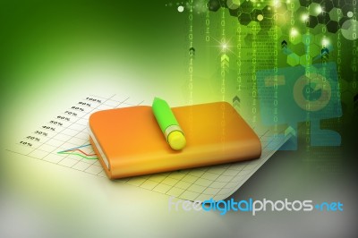 Statistical Chart With File Folder Stock Image