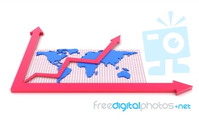 Statistics - Worldmap Stock Image