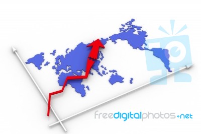 Statistics - Worldmap Stock Image