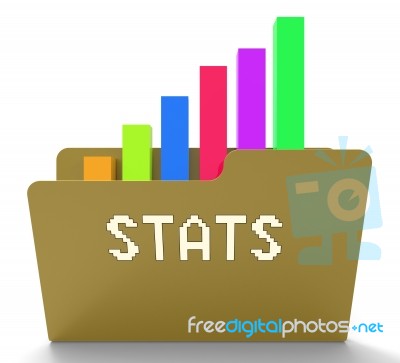 Stats File Represents Reports Graphs And Folder 3d Rendering Stock Image