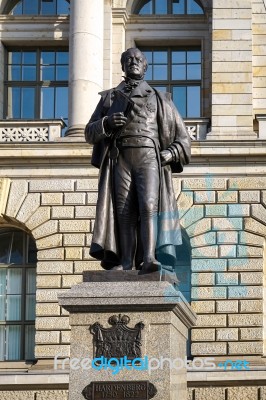 Statue Of August Fuerst Von Hardenberg Outside The Berlin State Stock Photo
