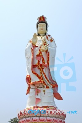 Statue Of Guan Yin In Thailand Stock Photo