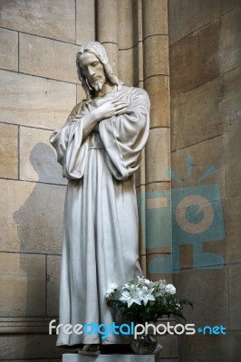 Statue Of Jesus Christ In St Vitus Cathedral In Prague Stock Photo