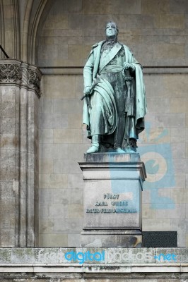 Statue Of Karl Wrede At Feldherrnhalle In Munich Stock Photo