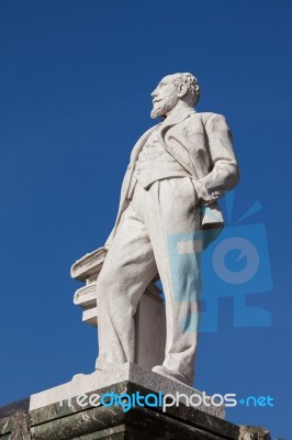 Statue Of Mario Cermenati In Lecco Stock Photo