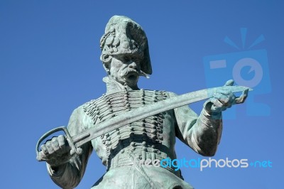Statue Of Oreg Huszar In Budapest Stock Photo