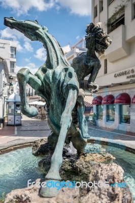 Statue Of The Beautiful One Of The Sea In The Old Town Of Marbel… Stock Photo