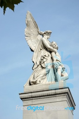Statue On Castle Bridge In Berlin Stock Photo