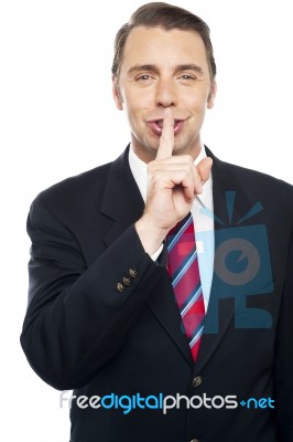 Stay Quiet, Silence Please Stock Photo