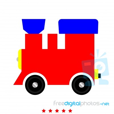 Steam Locomotive - Train Icon .  Flat Style Stock Image