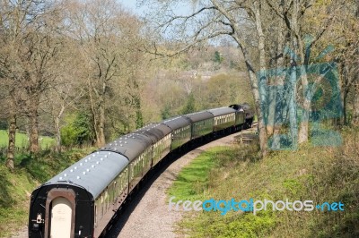 Steam Train On The Bluebell Railway Line In Sussex Stock Photo