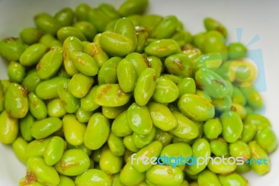 Steamed Green Beans Ialian Style Stock Photo