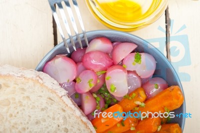 Steamed  Root Vegetable On A Bowl Stock Photo