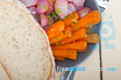 Steamed  Root Vegetable On A Bowl Stock Photo