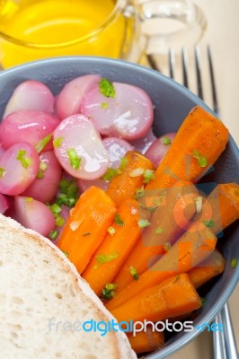 Steamed  Root Vegetable On A Bowl Stock Photo