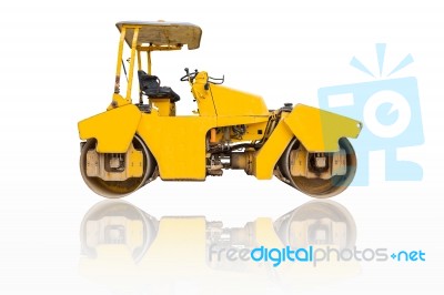 Steamroller A Modern Road Roller Stock Photo