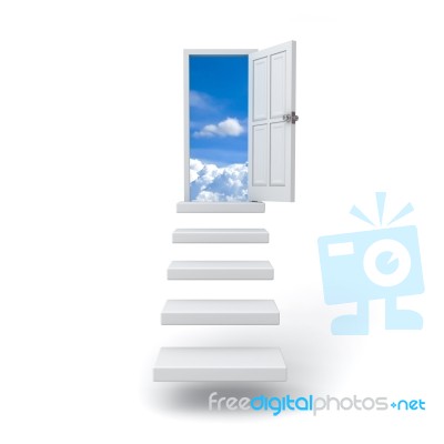 Stepping Up To Heaven Door Stock Image