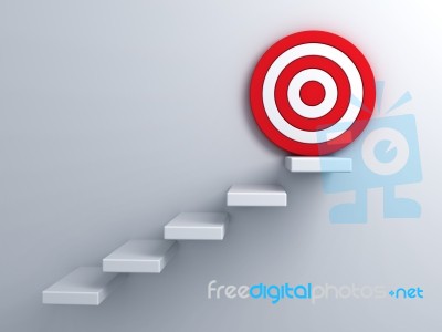 Steps To Goal Target Stock Image