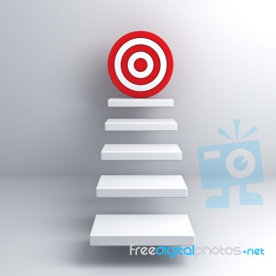 Steps To Goal Target Stock Image